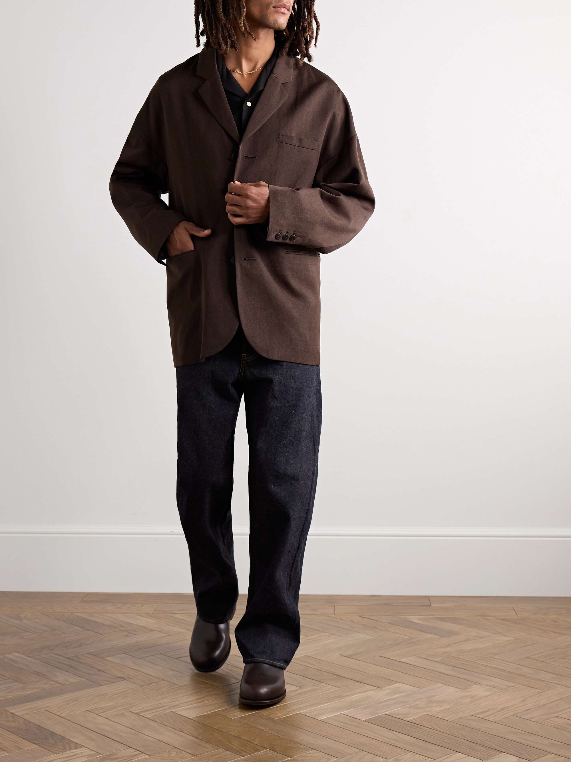 VISVIM Hammons Unstructured Wool and Linen-Blend Twill VISVIM Hammons Unstructured Wool and Linen-Blend Twill