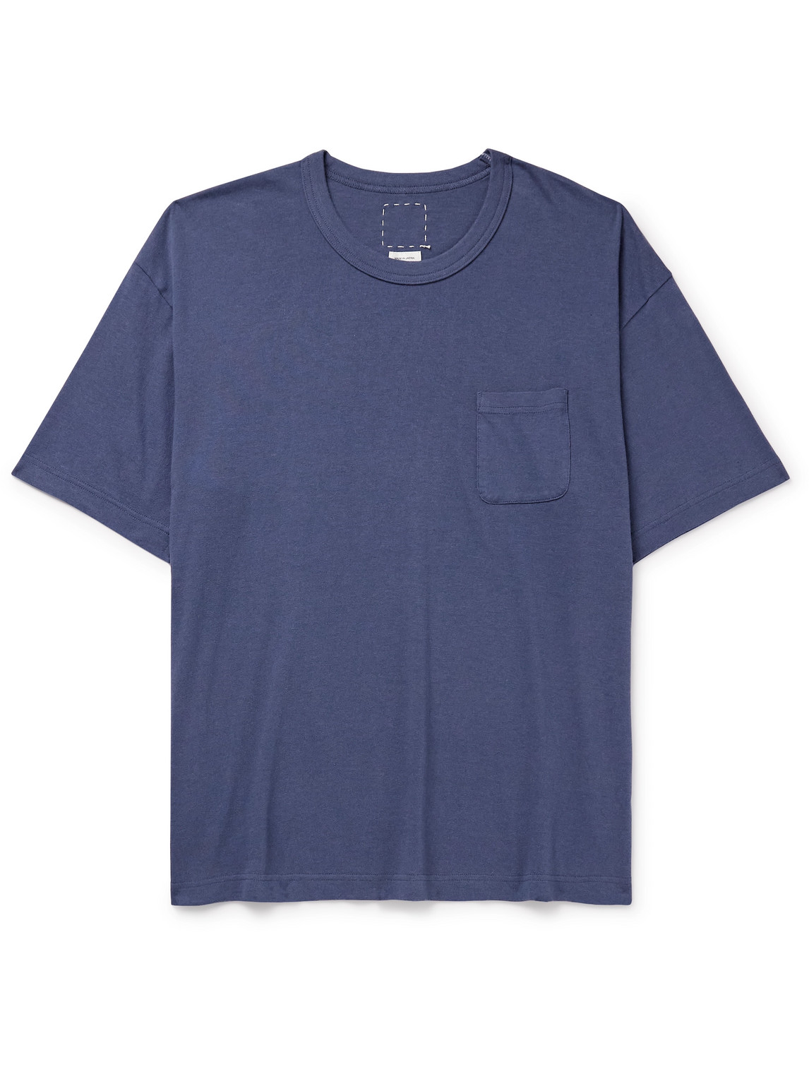Visvim Jumbo Garment-dyed Cotton And Silk-blend Jersey T-shirt In Blue