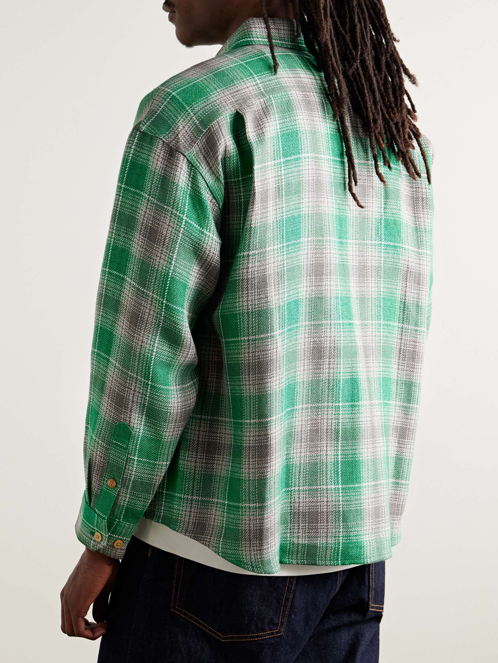 VISVIM Checked Wool and Linen-Blend Flannel Shirt for Men