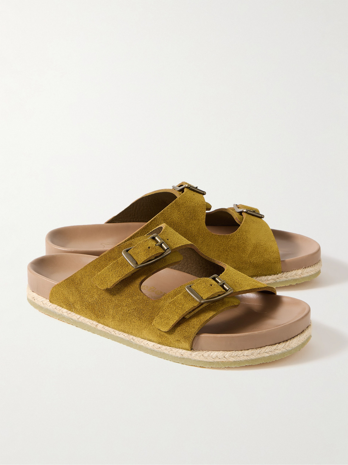 Shop Yuketen Sal-2 Suede Sandals In Brown