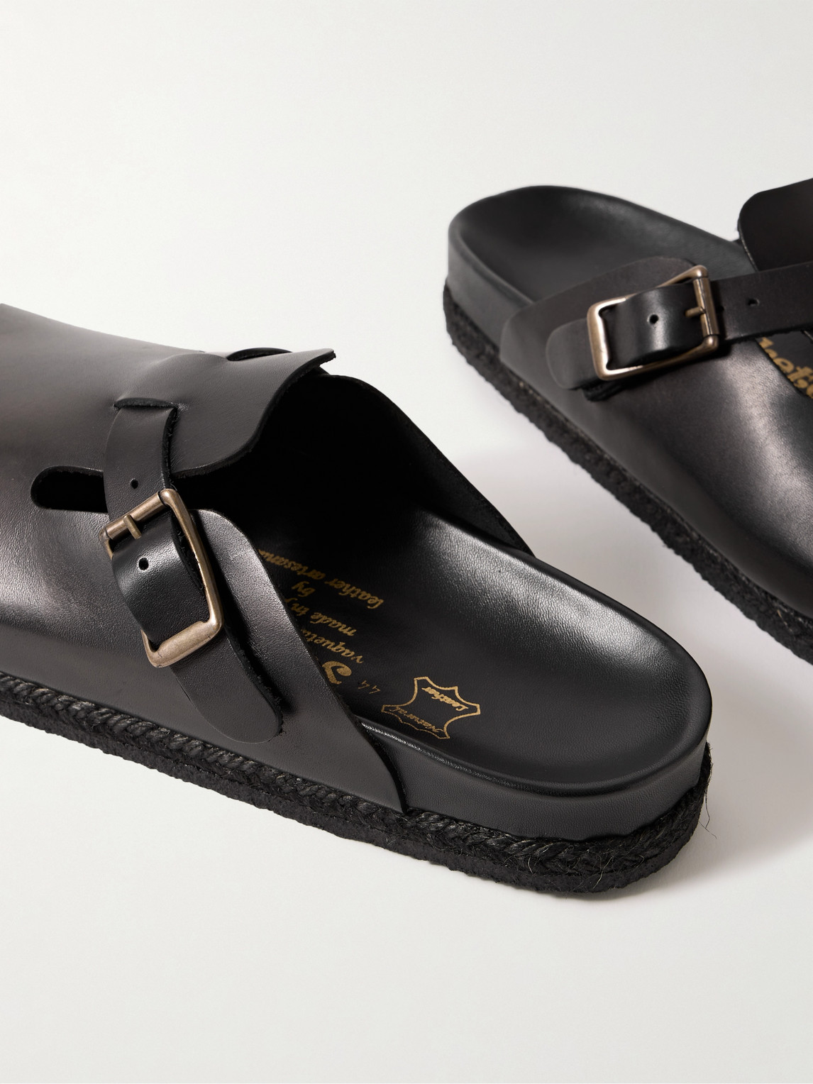 Shop Yuketen Sal-1 Leather Clogs In Black