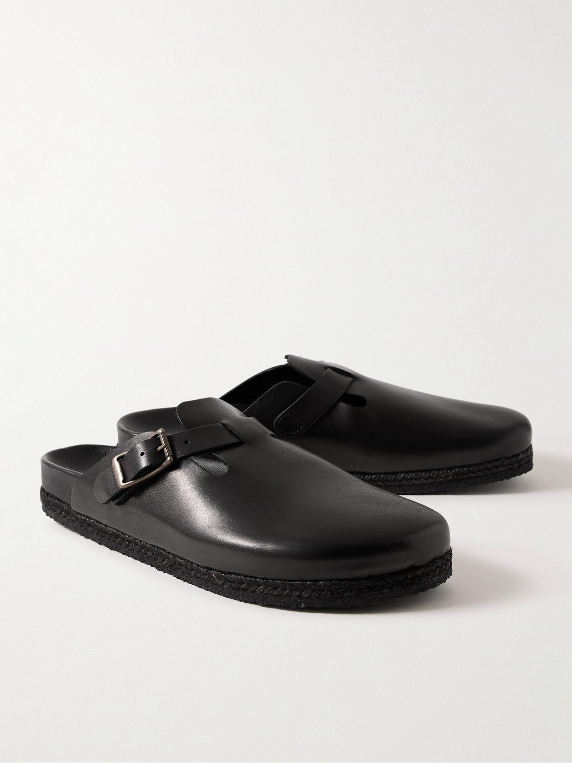 Shop Yuketen Sal-1 Leather Clogs In Black