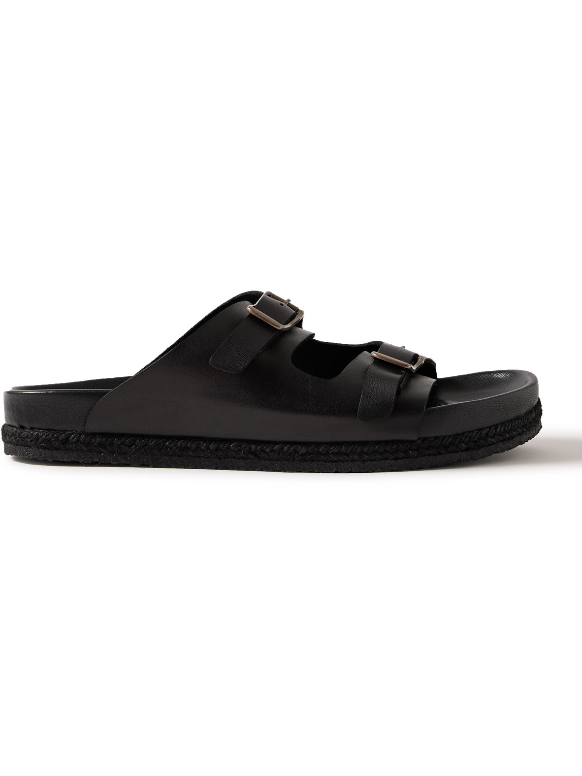 Yuketen Sal-2 Leather Sandals In Black