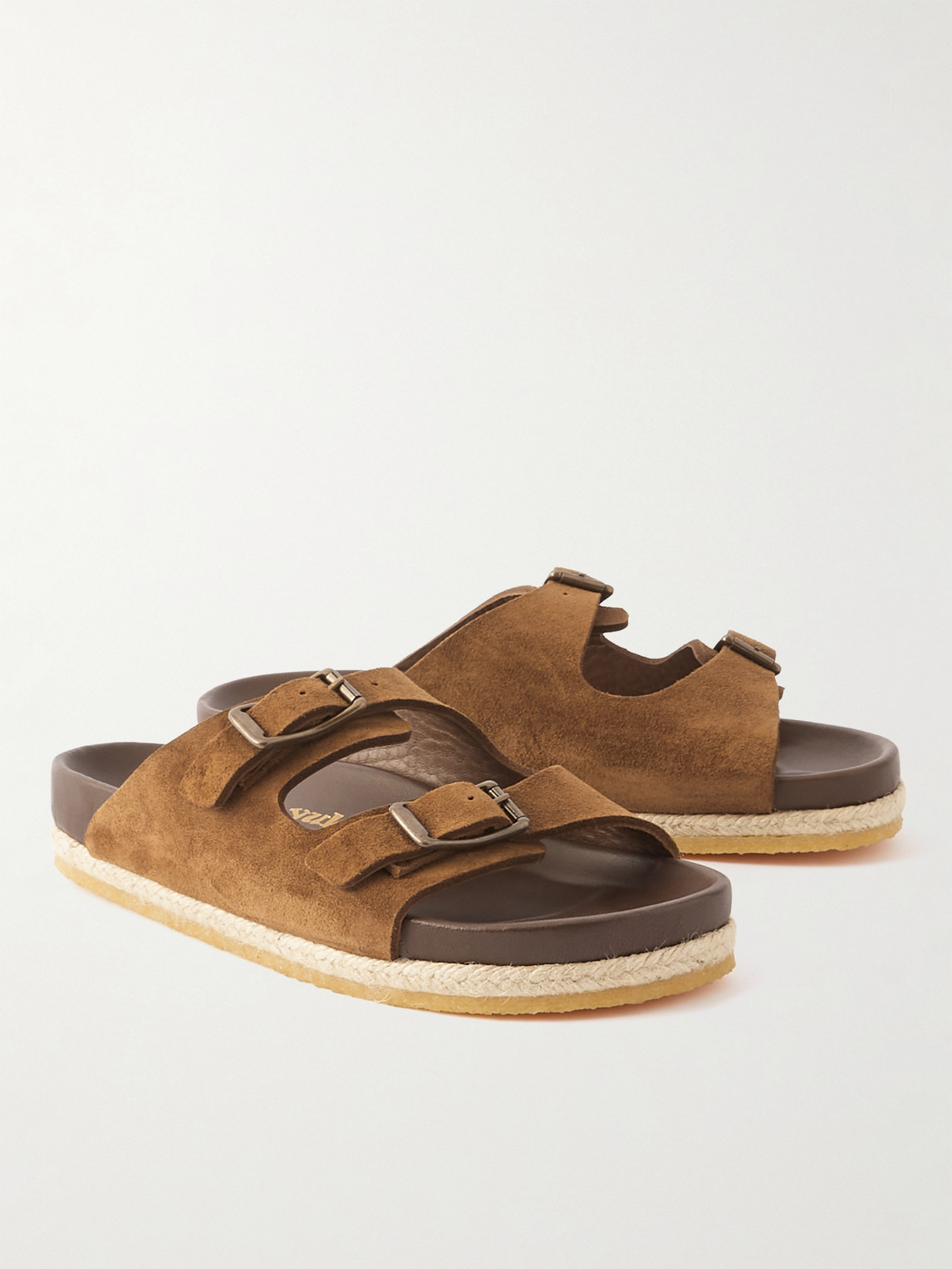 Shop Yuketen Sal Suede Sandals In Brown