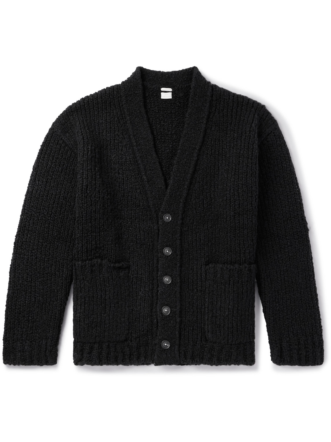 Massimo Alba Ribbed Wool Cardigan In Black