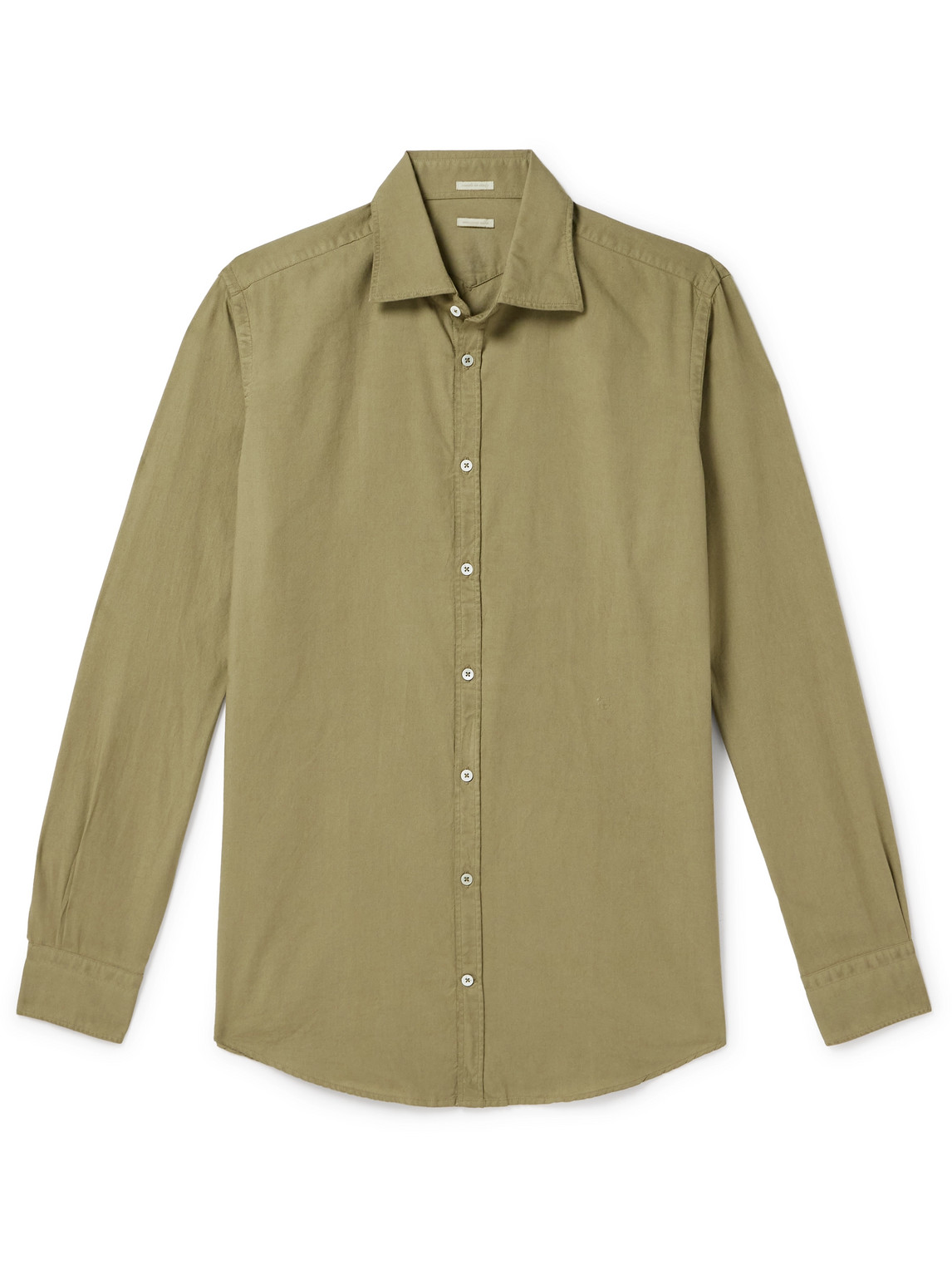 Massimo Alba - Genova Cutaway-Collar Cotton Shirt - Men - Green - S