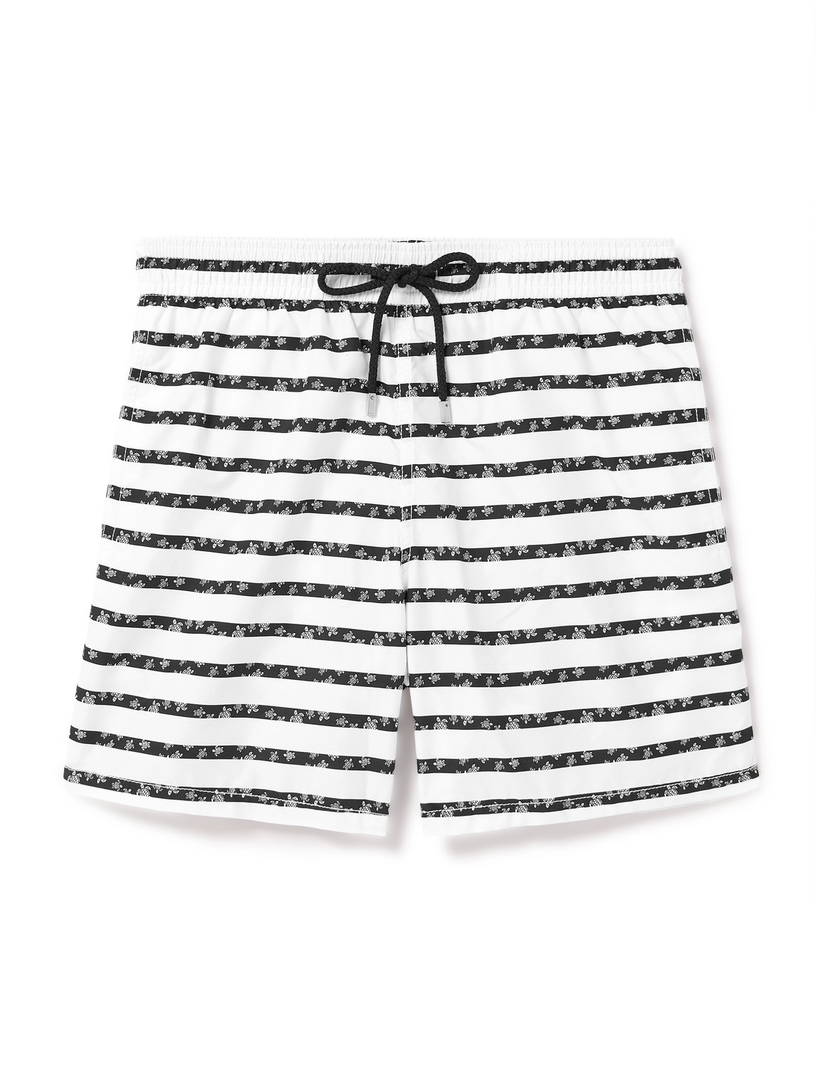 Vilebrequin Moorea Straight-leg Mid-length Striped Recycled Swim Shorts In White