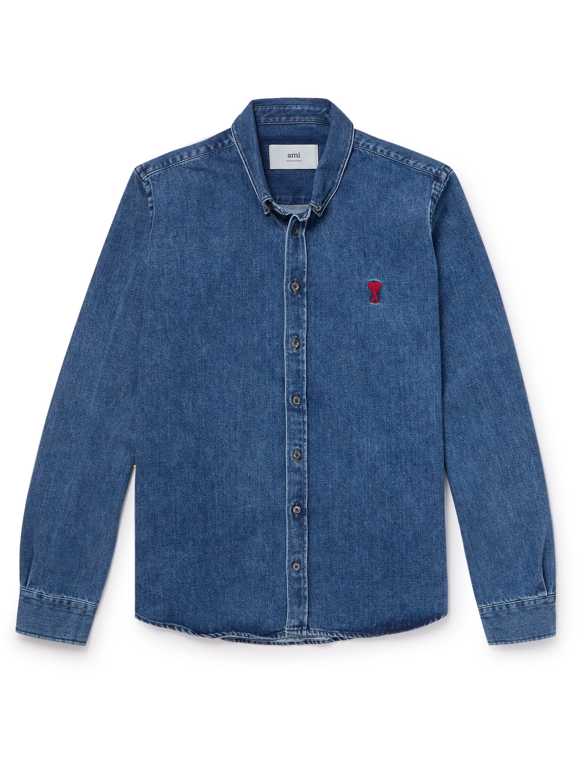 ADC Button-Down Collar Logo-Embroidered Denim Shirt