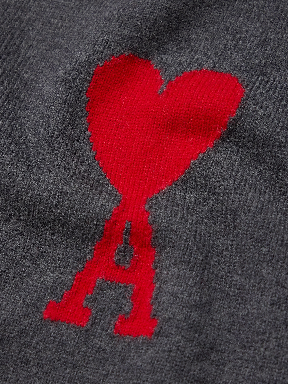 Shop Ami Alexandre Mattiussi Logo-intarsia Virgin Wool Sweater In Gray