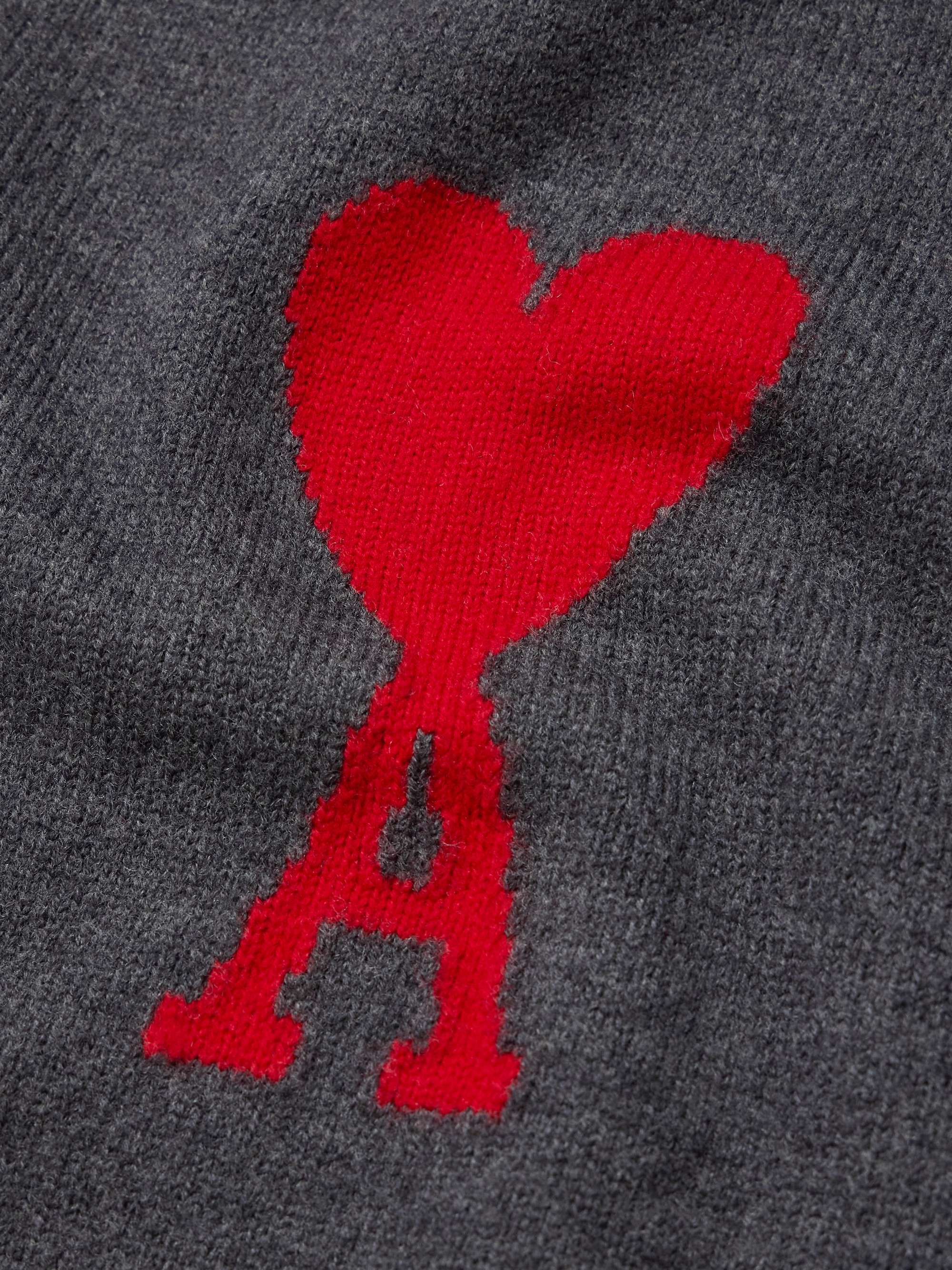 AMI PARIS Logo-Intarsia Wool Sweater