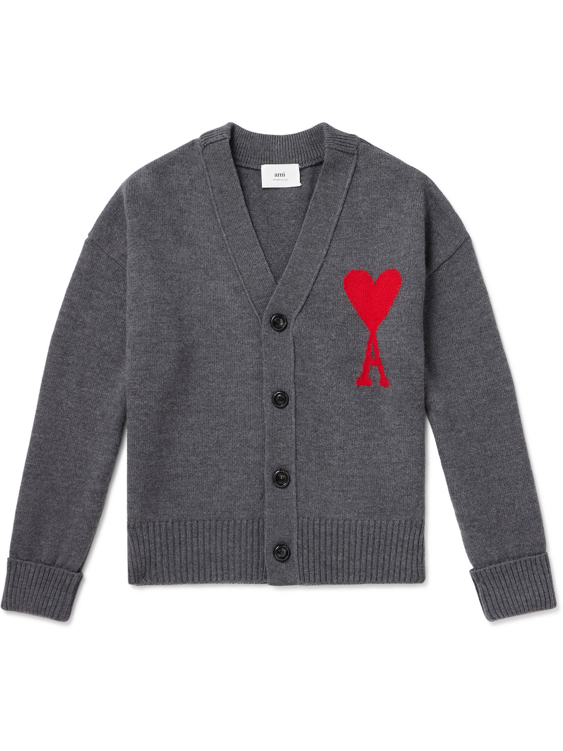 Logo-Intarsia Wool Cardigan