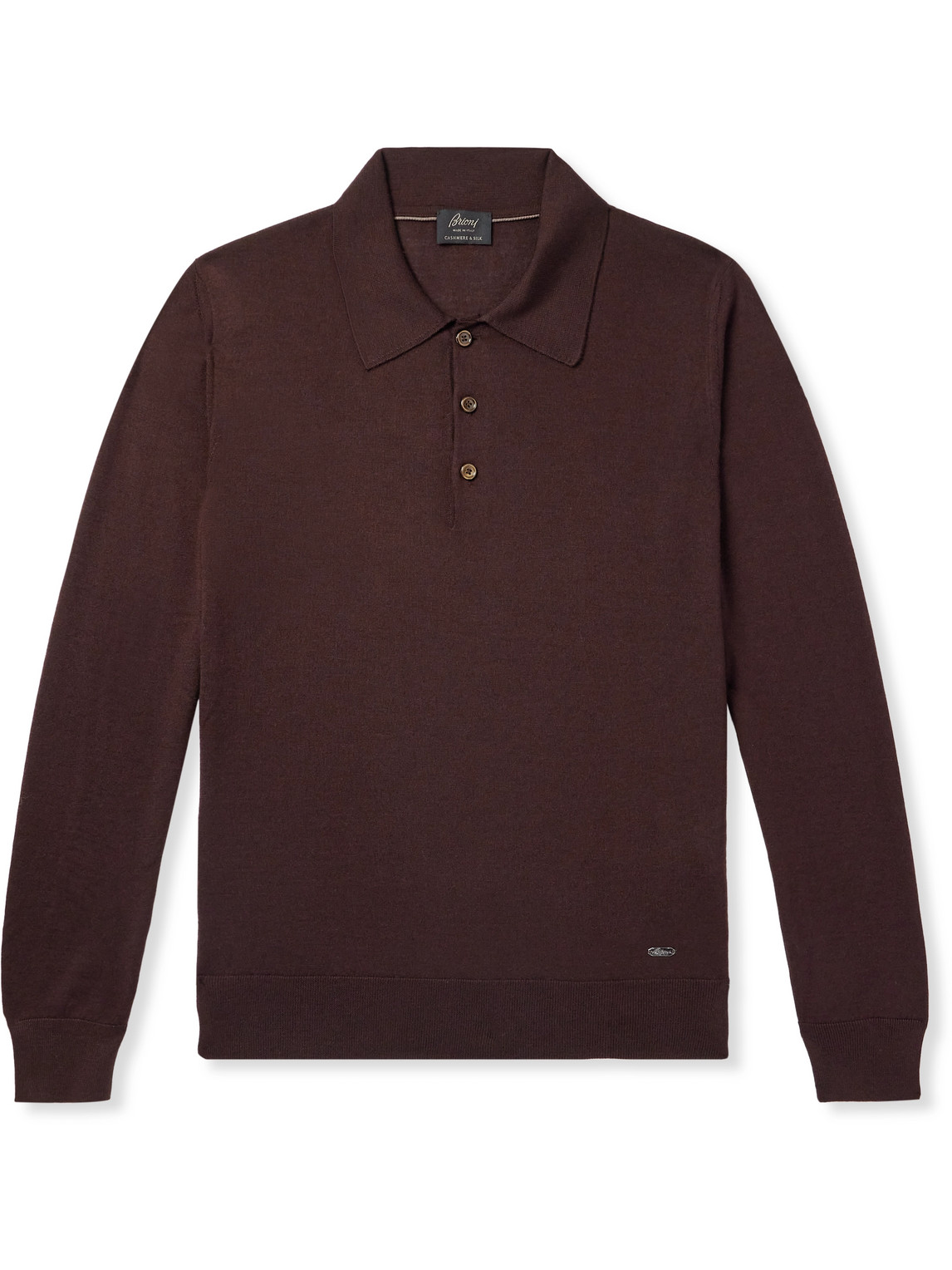 Brioni Slim-Fit Cashmere and Silk-Blend Polo Sweater - Men
