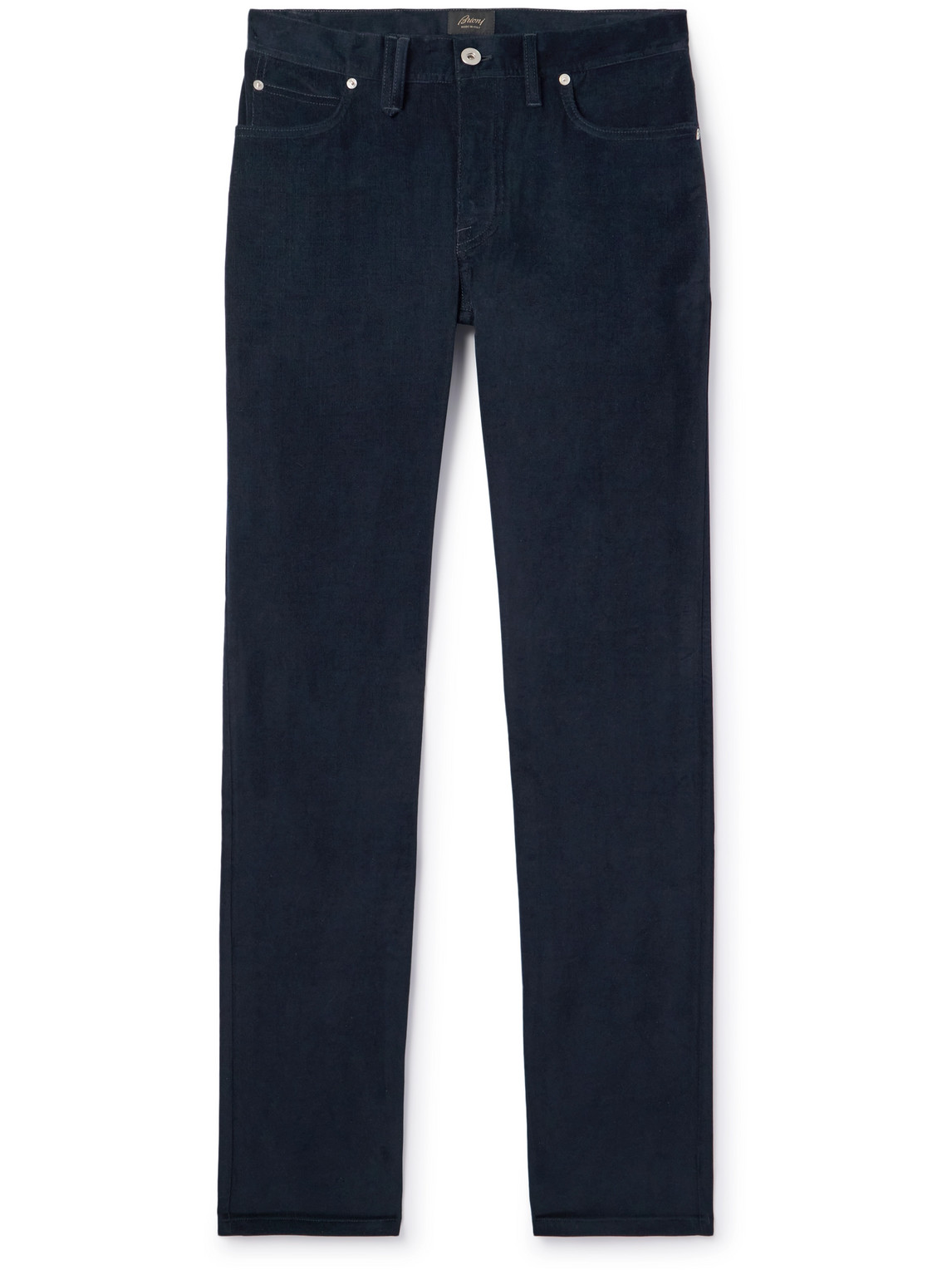 Brioni - Slim-Fit Stretch-Cotton Corduroy Trousers - Men - Blue - UK/US 38