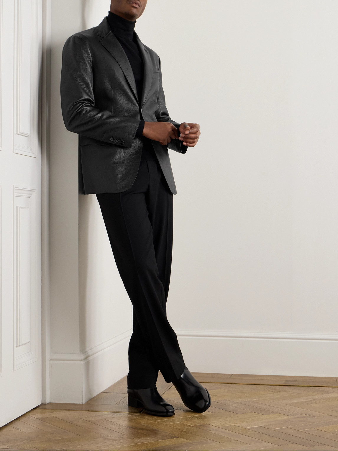 Brioni Slim-Fit Full-Grain Leather Blazer - Men