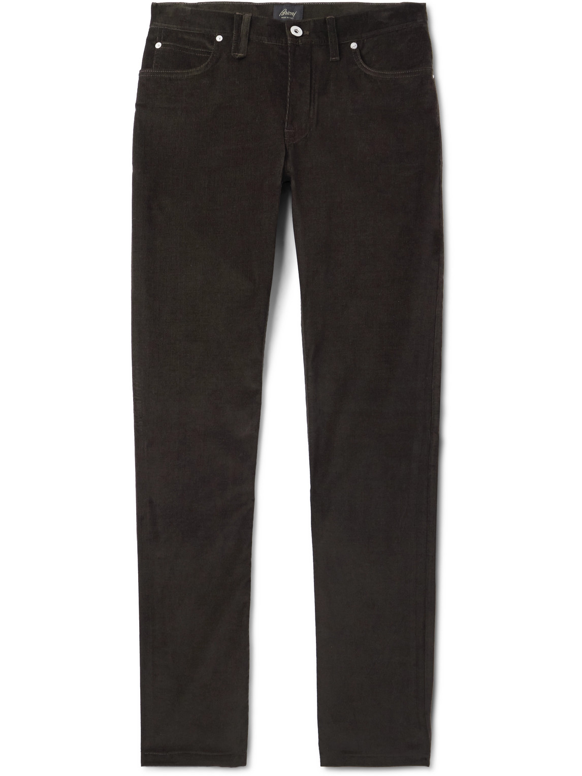 Brioni - Slim-Fit Stretch-Cotton Corduroy Trousers - Men - Brown - UK/US 30
