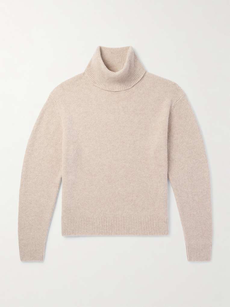 Tom Ford — Ribbed Brushed Cashmere and Silk-Blend Rollneck Sweater