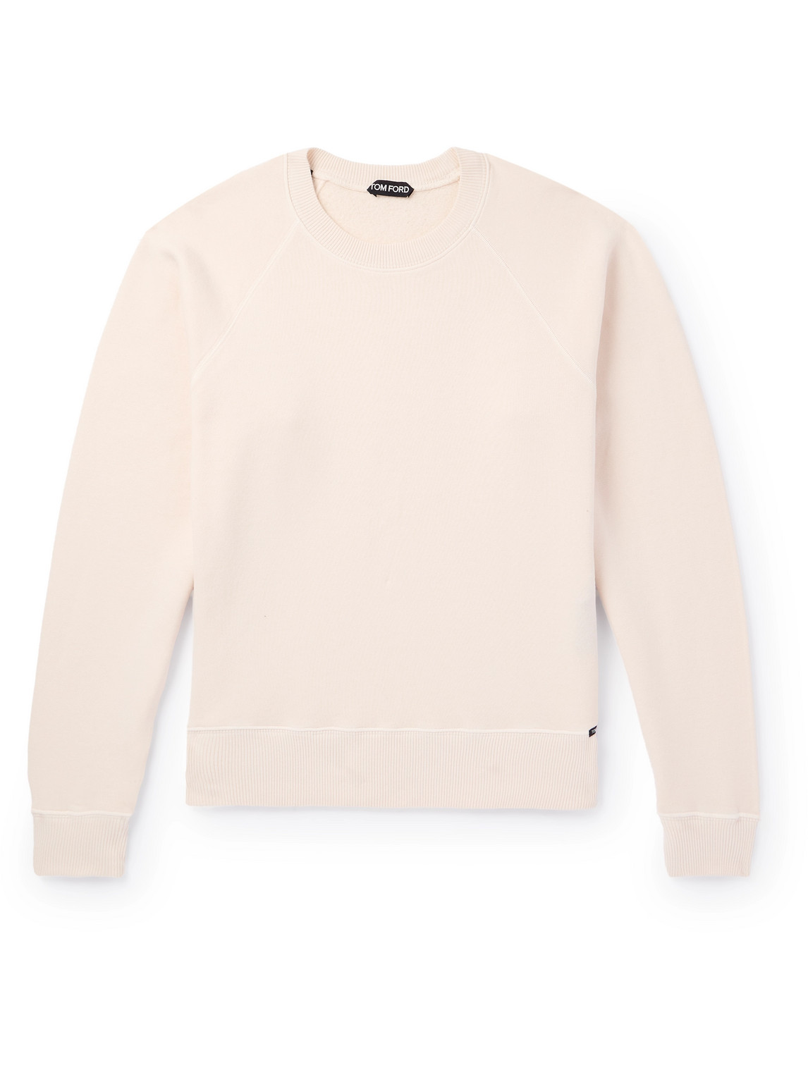 Tom Ford Slim-fit Garment-dyed Cotton-jersey Sweatshirt In Neutrals