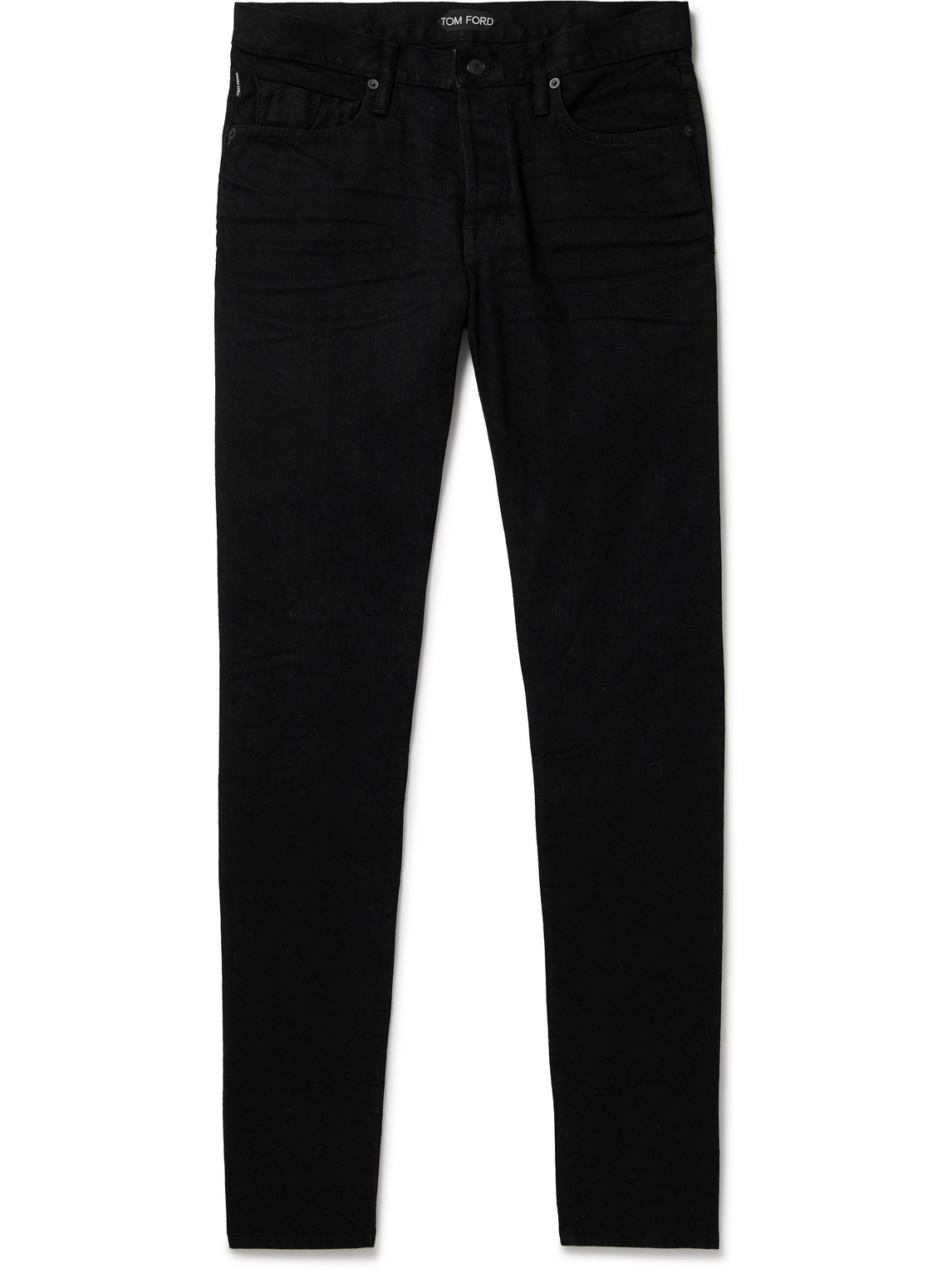 Tom Ford Slim-fit Straight-leg Selvedge Jeans In Black