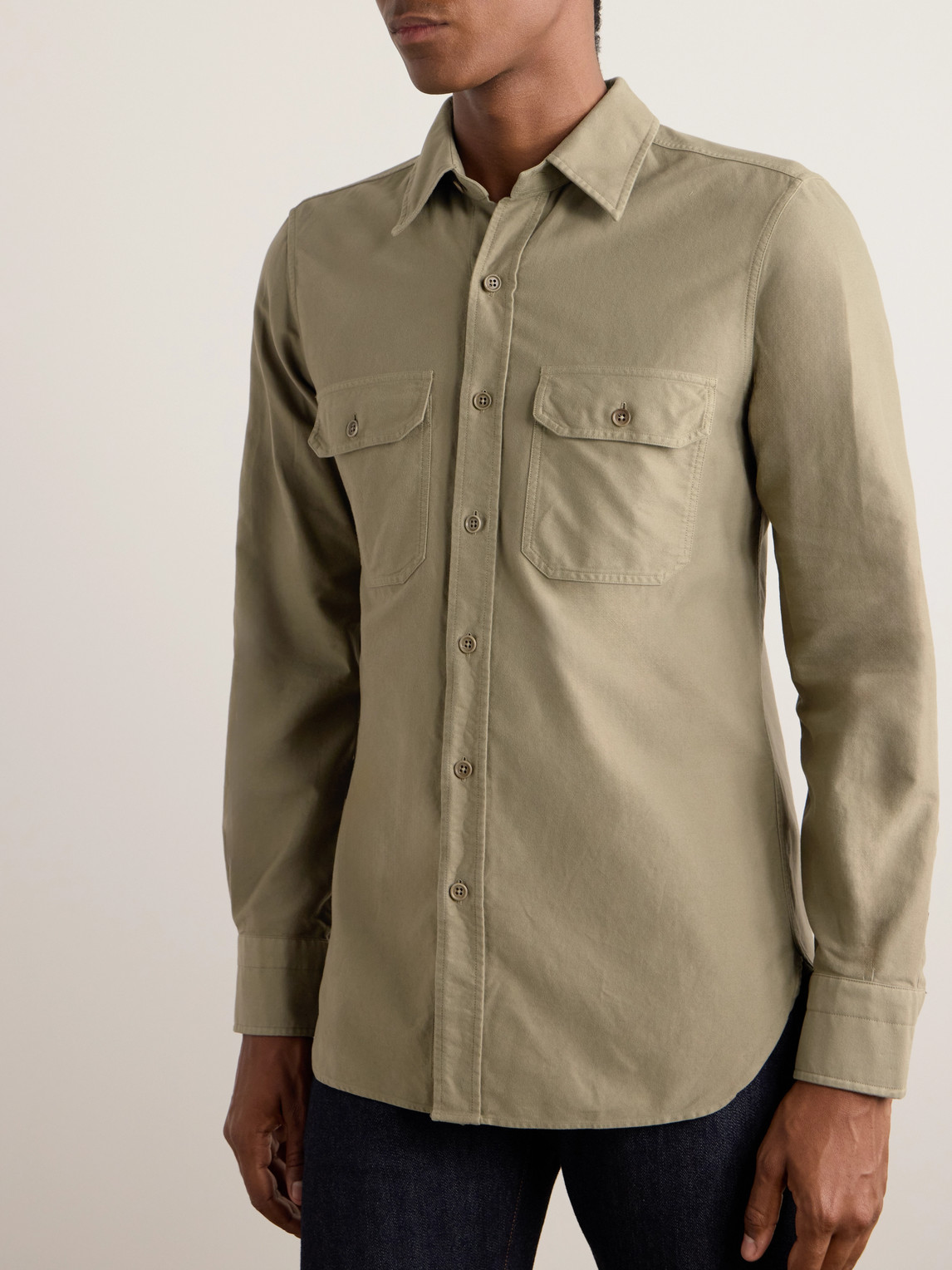 TOM FORD SLIM-FIT COTTON-MOLESKIN SHIRT