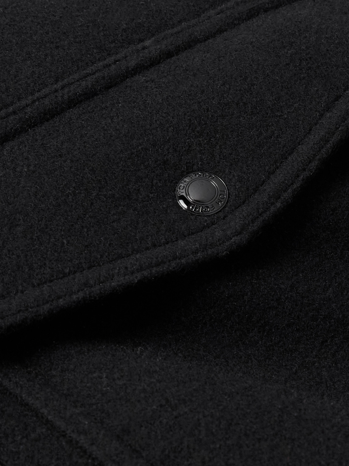 Tom Ford Men's Double-face Wool Blend Jacket With Removable Shearling Collar In Black
