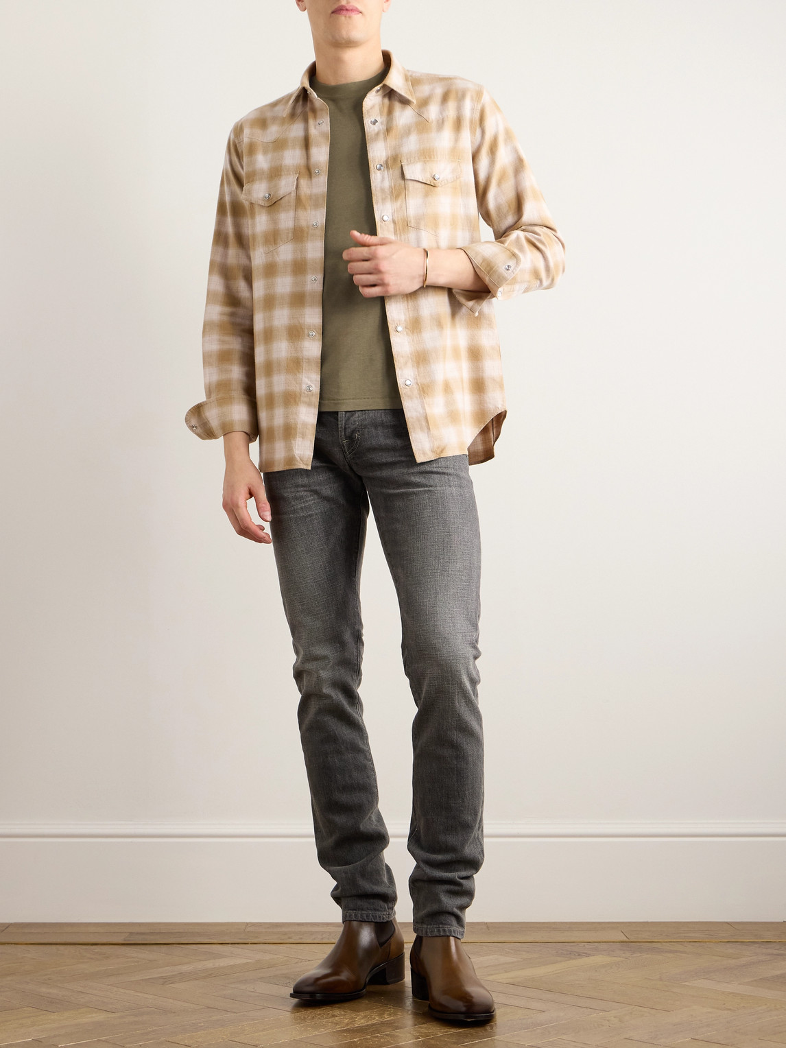 Tom Ford Slim-fit Lyocell And Cotton-blend Jersey T-shirt In Green