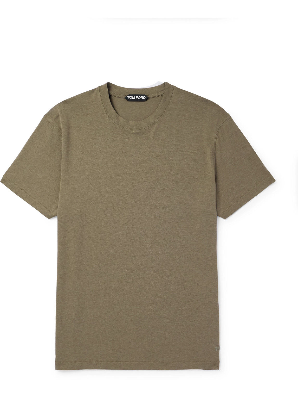 Tom Ford Slim-fit Lyocell And Cotton-blend Jersey T-shirt In Green