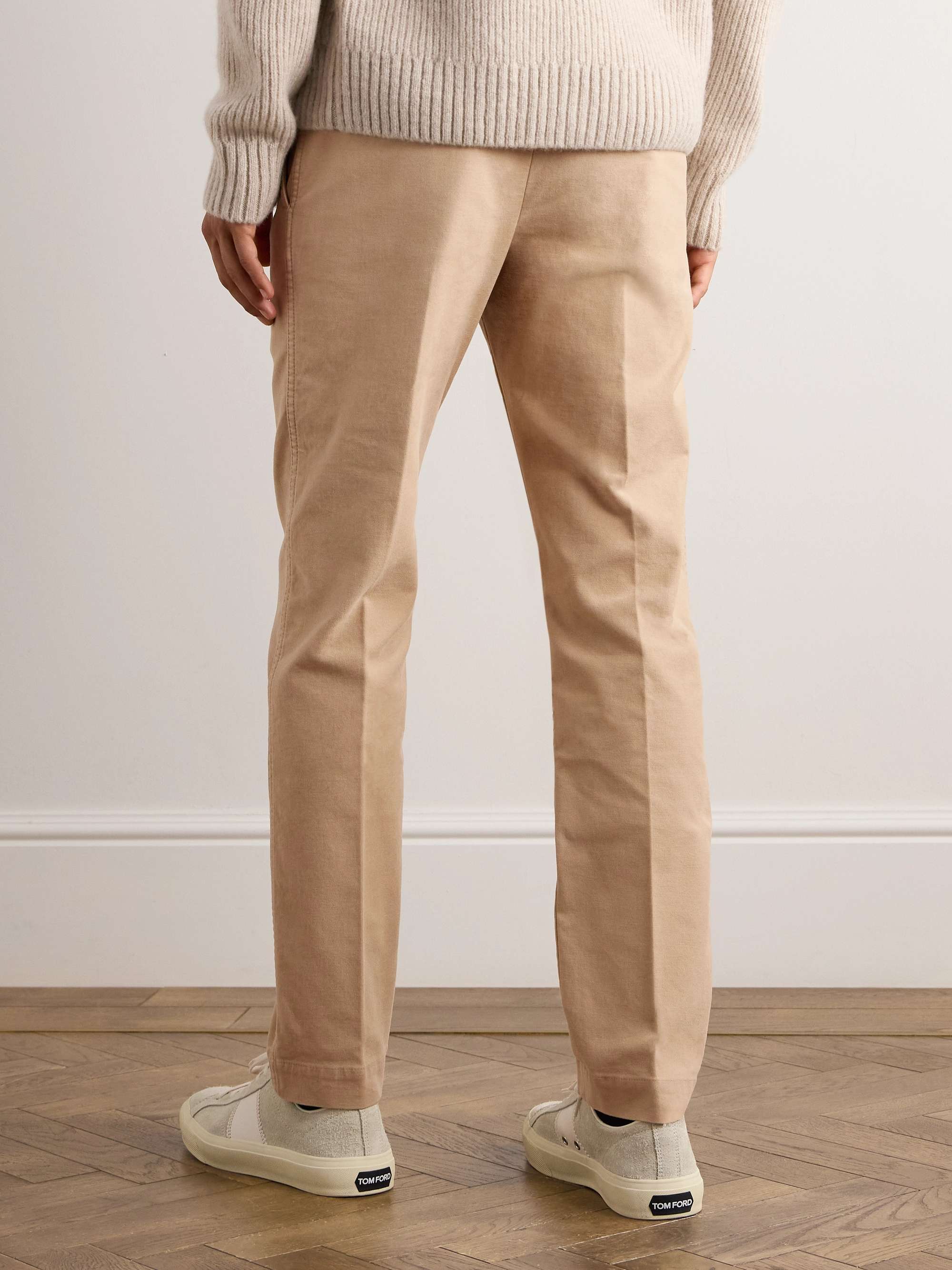 TOM FORD Straight-Leg Cotton-Blend Moleskin Trousers for Men | MR PORTER