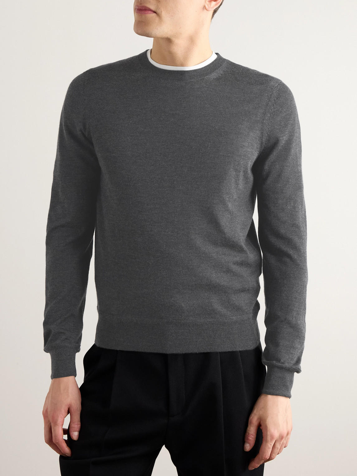 Tom Ford Cashmere And Silk-blend Sweater In Gray