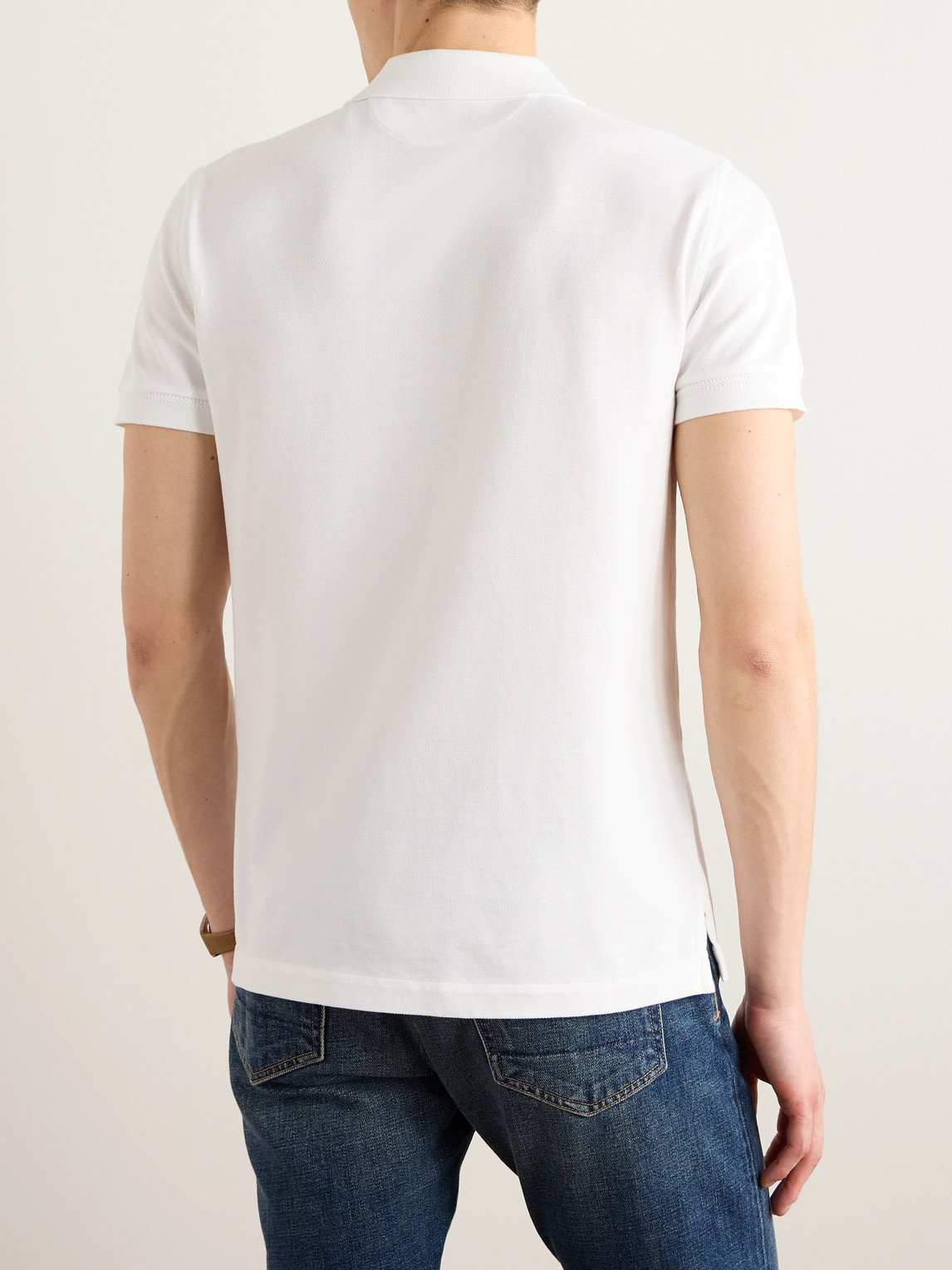 Tom Ford Men's Cotton Polo Shirt In White