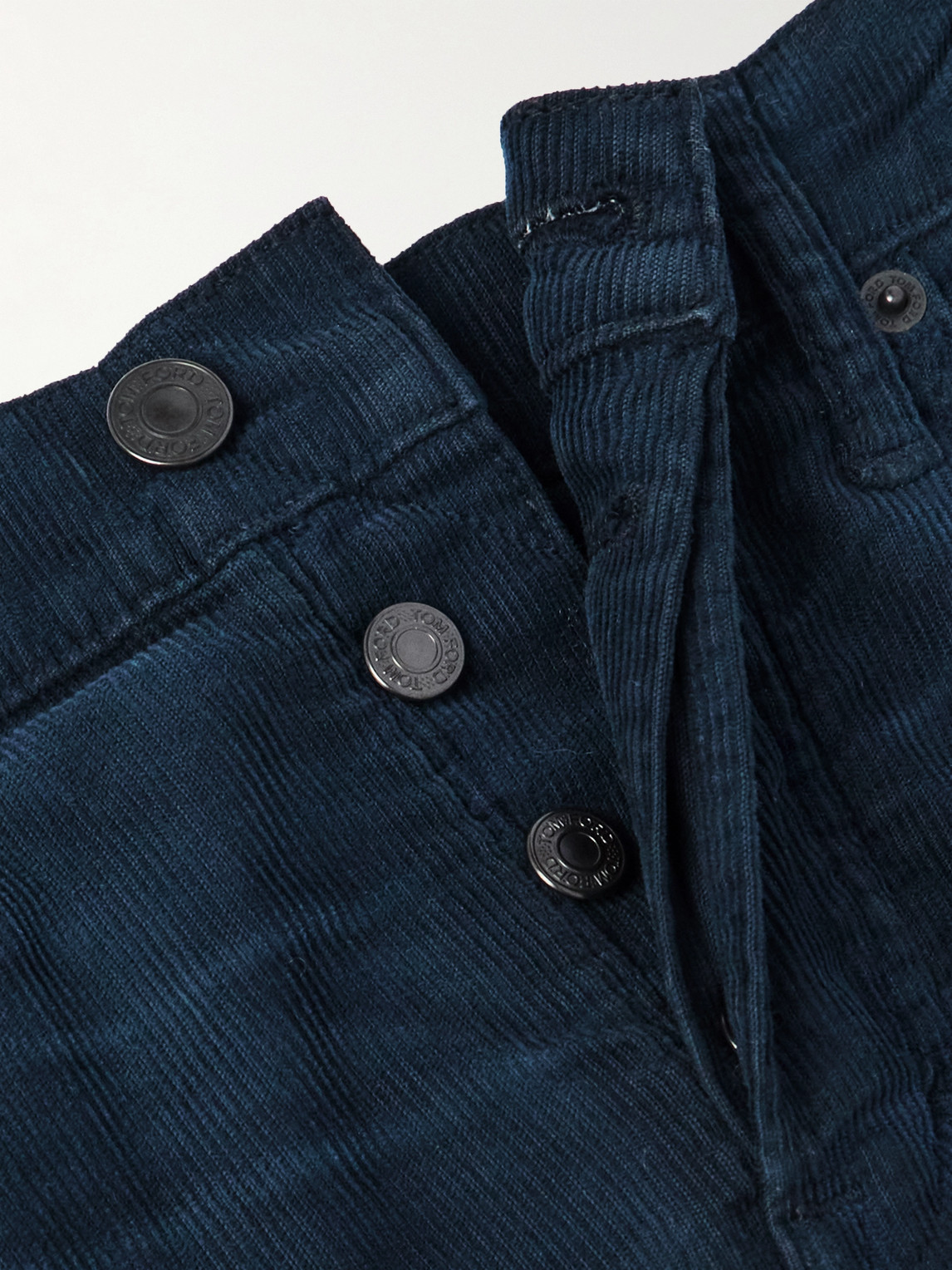 Tom Ford Slim-fit Cotton-blend Corduroy Trousers In Blue