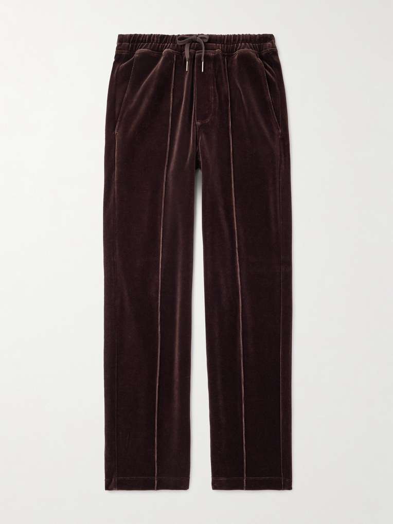 Tom Ford — Straight-Leg Cotton-Blend Velour Track Pants