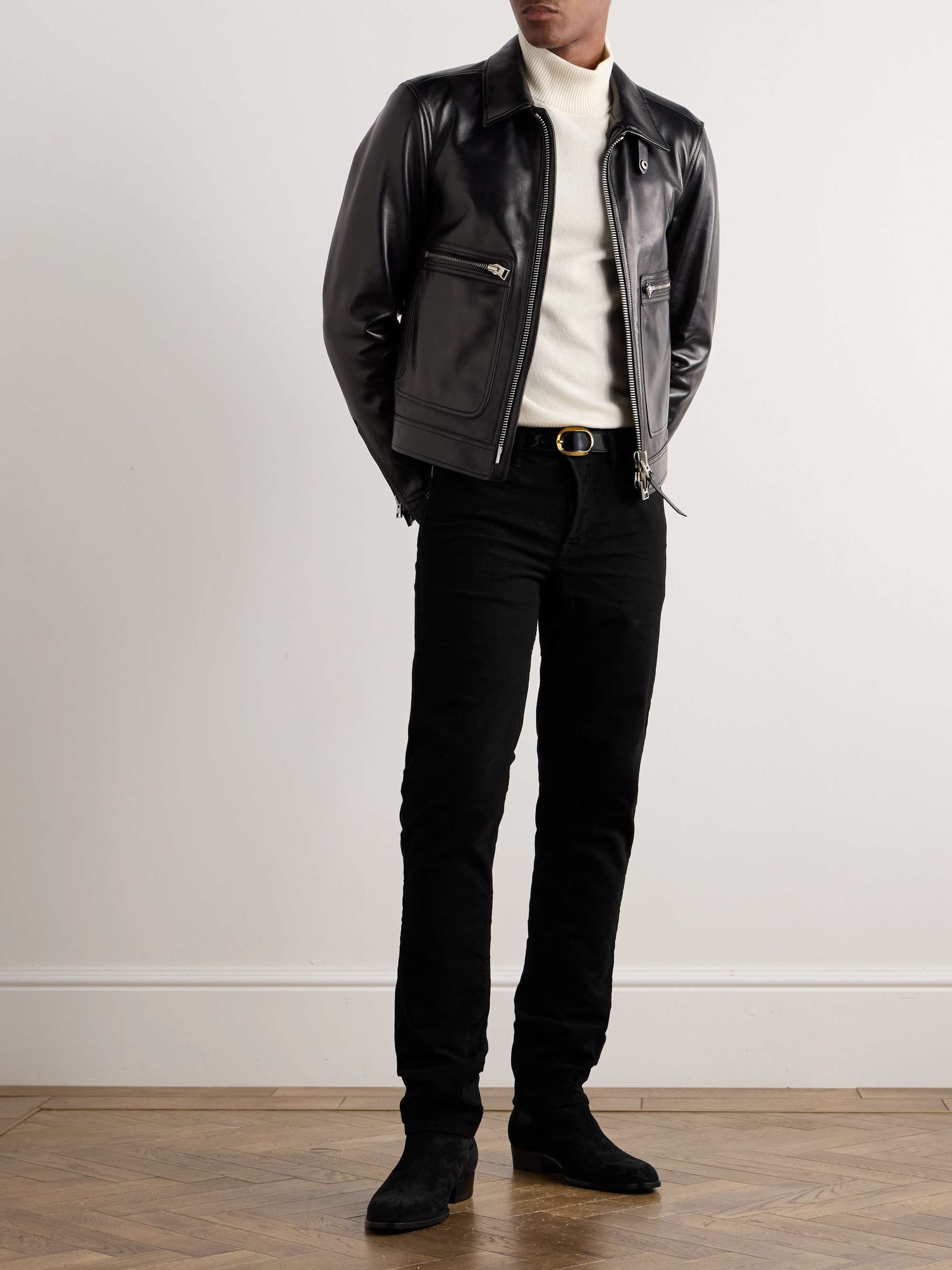 Slim Fit Cotton Blend Moleskin Trousers