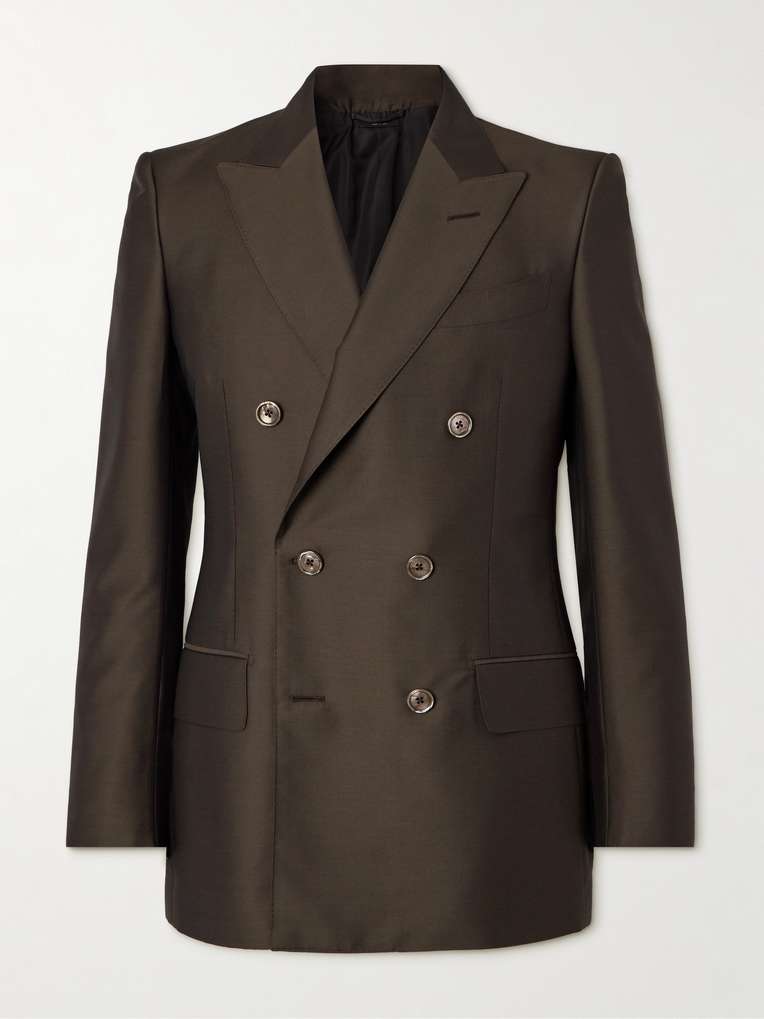 Tom Ford — Atticus Slim-Fit Double-Breasted Wool and Silk-Blend Suit Jacket