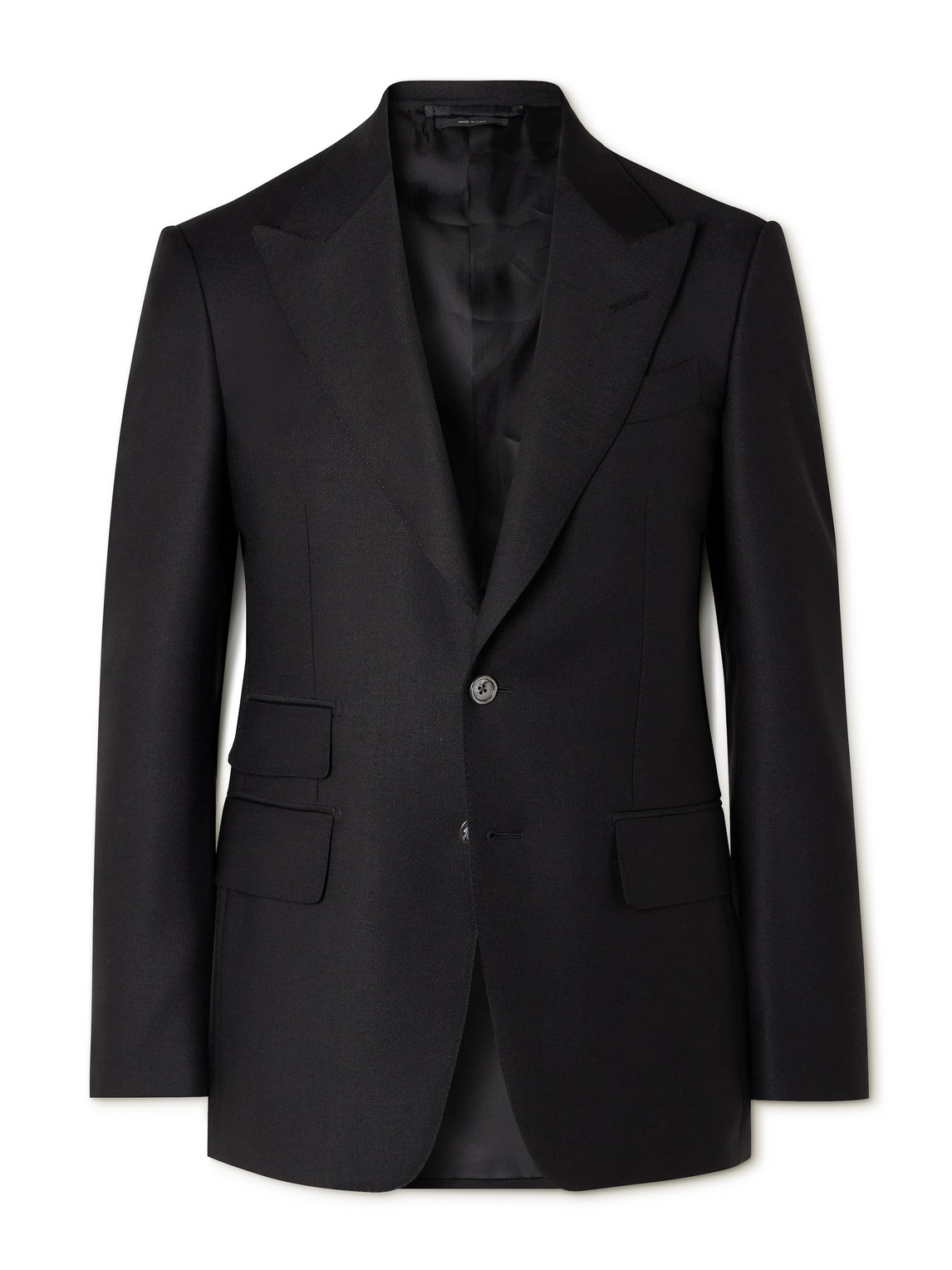 Tom Ford Shelton Grain De Poudre Wool And Mohair-blend Suit Jacket In Black