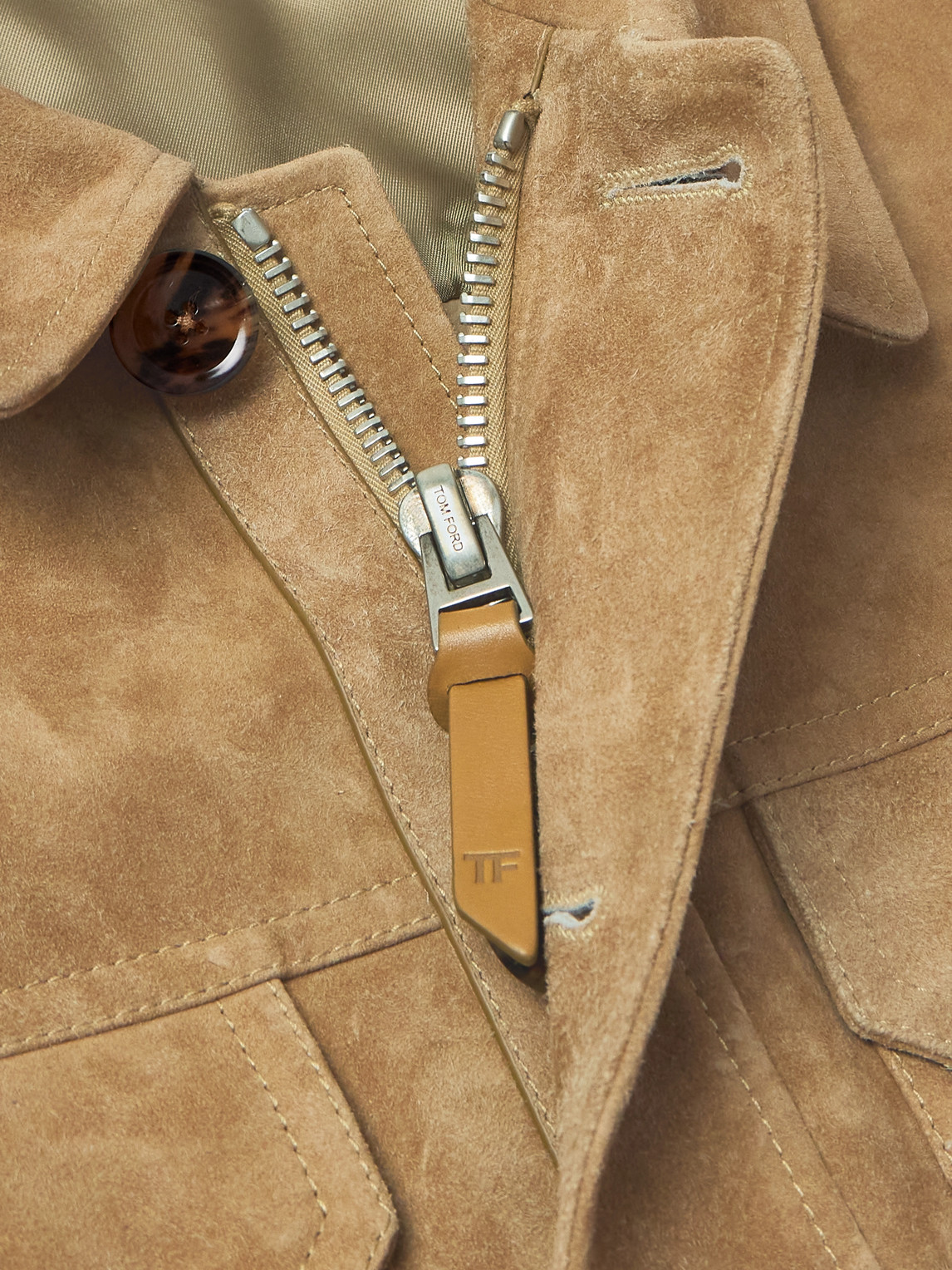  Tom Ford - Heathered Suede Jacket - Men - Brown - It 46 
