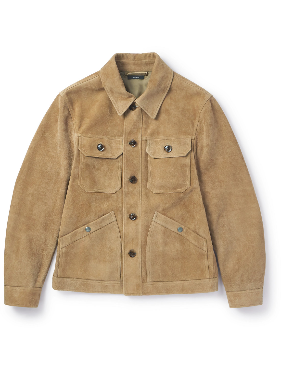 Tom Ford Heathered Suede Jacket In Brown