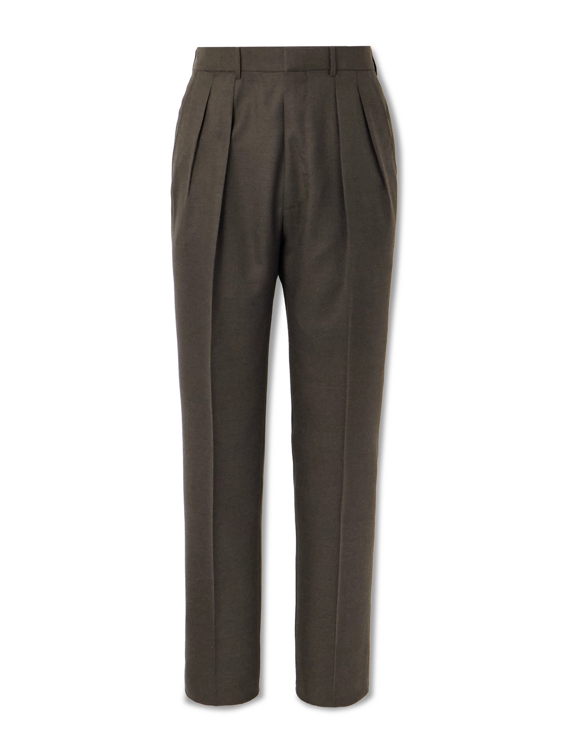 TOM FORD - Atticus Slim-Fit Pleated Wool and Silk-Blend Suit Trousers - Men - Brown - IT 52