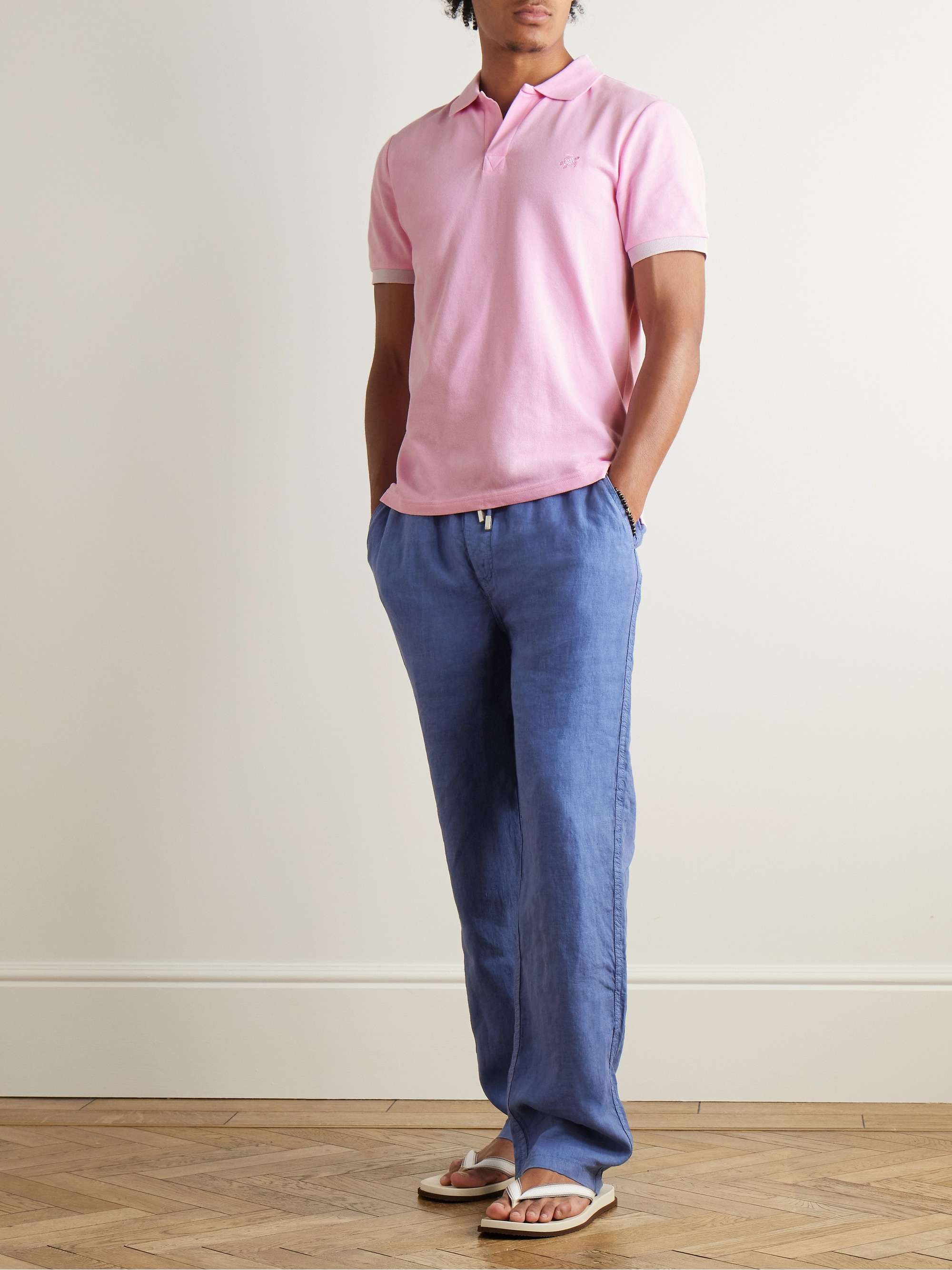 VILEBREQUIN Slim-Fit Logo-Embroidered Cotton-Piqué Polo Shirt
