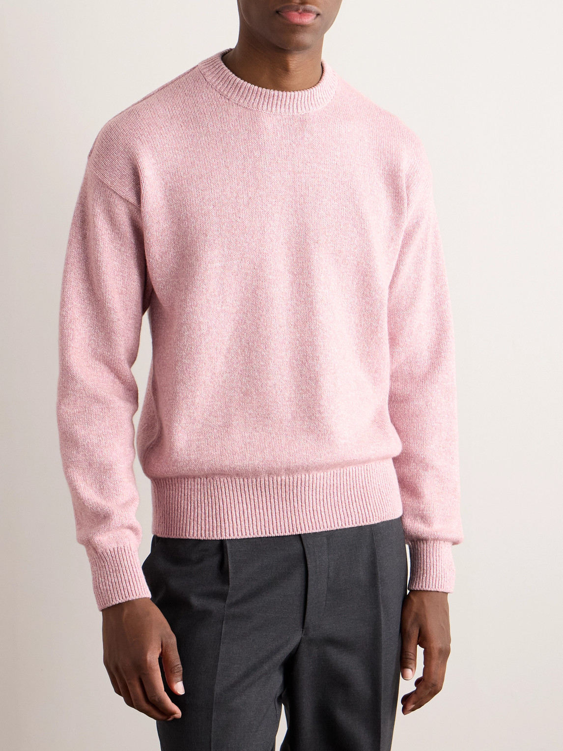 Shop Loro Piana Cotton And Cashmere-blend Sweater In Pink