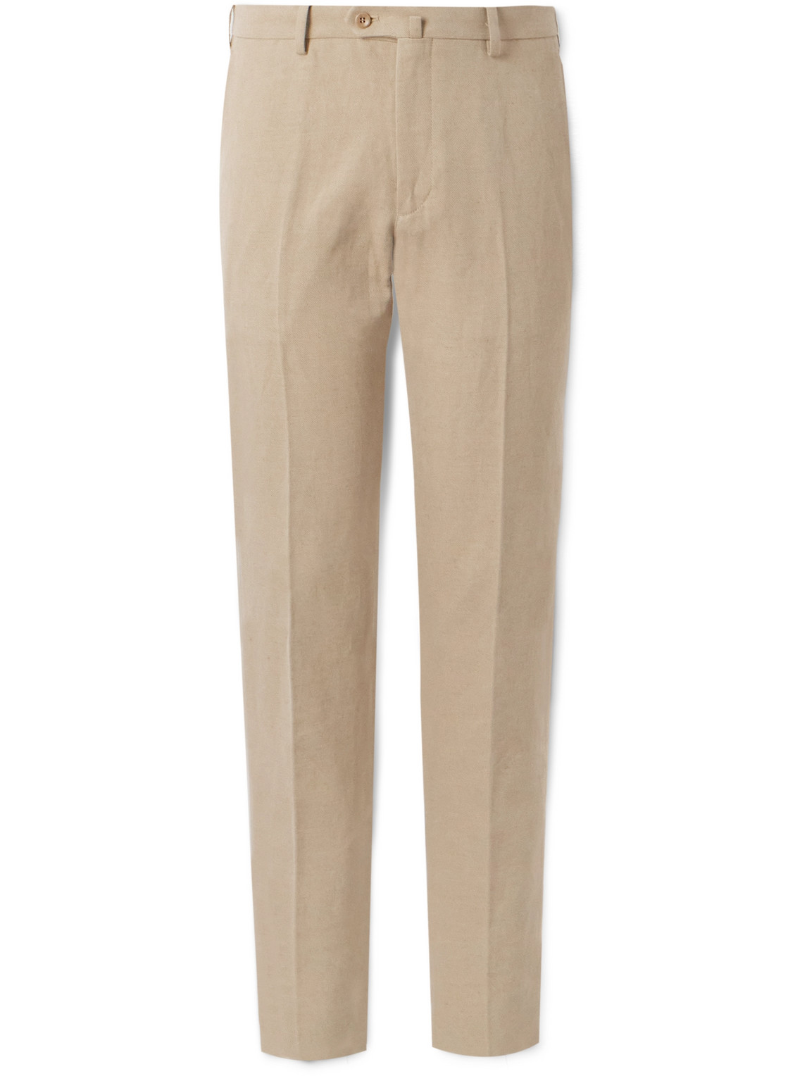 Loro Piana Straight-leg Linen-twill Trousers In Neutrals