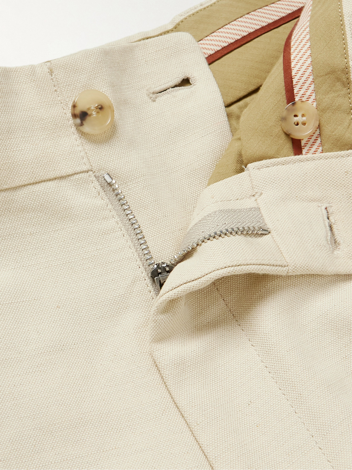 Shop Loro Piana Bizen Wide-leg Cotton And Linen-blend Canvas Cargo Shorts In Neutrals