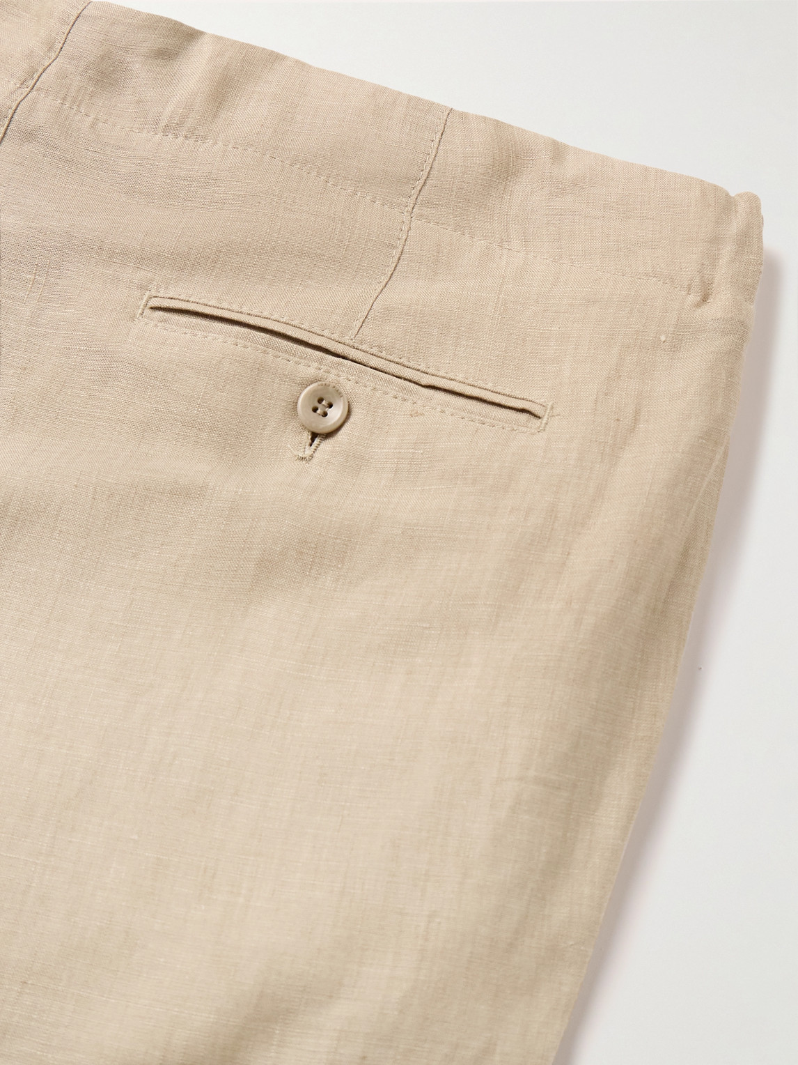 Shop Loro Piana Straight-leg Linen Drawstring Bermuda Shorts In Neutrals