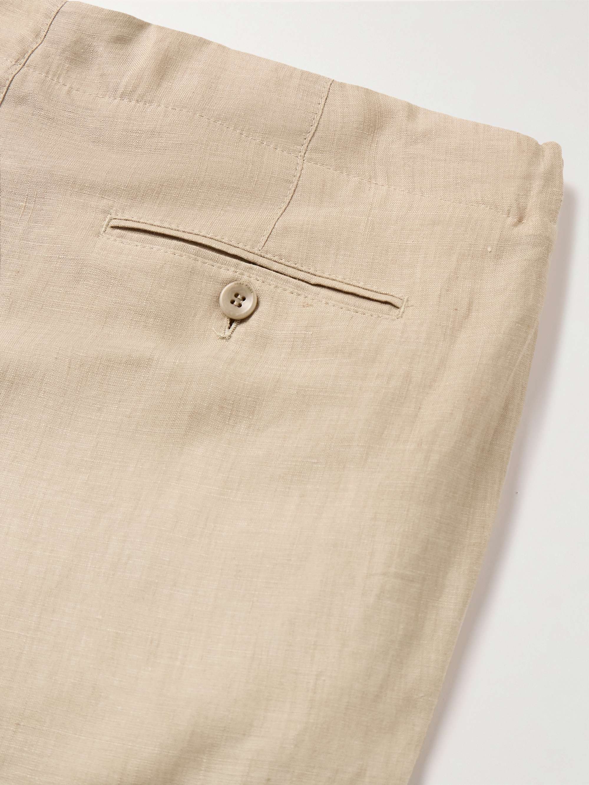 LORO PIANA Straight-Leg Linen Drawstring Bermuda Shorts