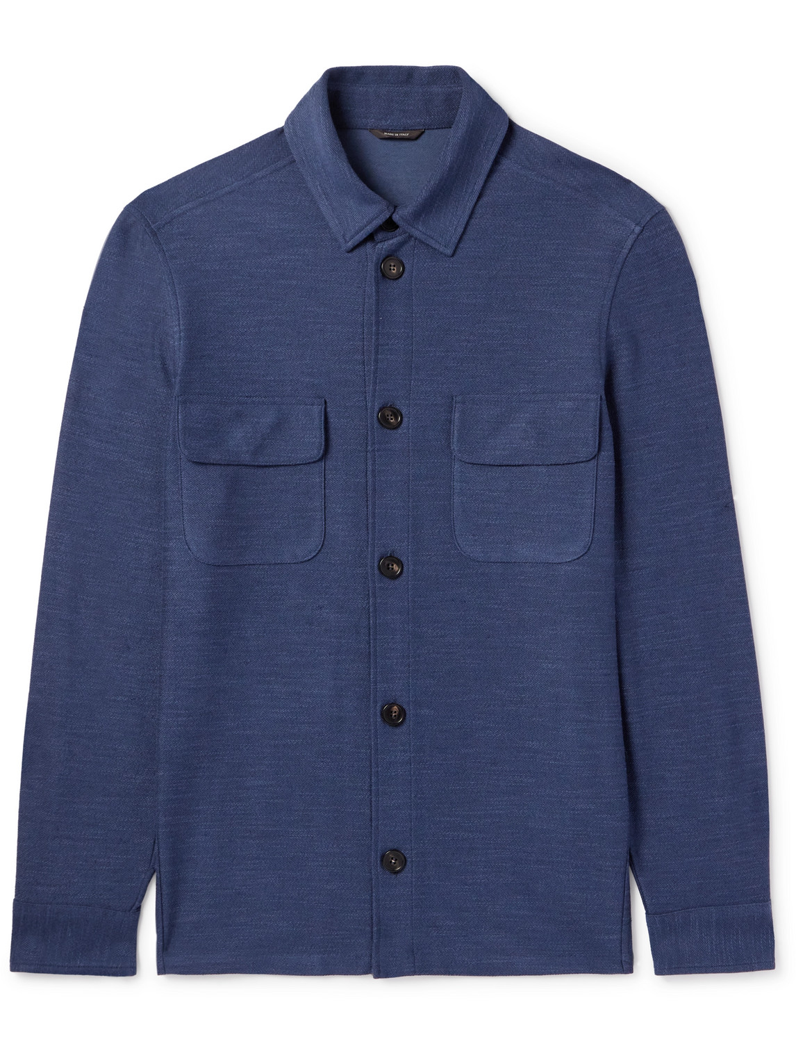 Loro Piana Silk, Cotton And Linen-blend Overshirt In Blue