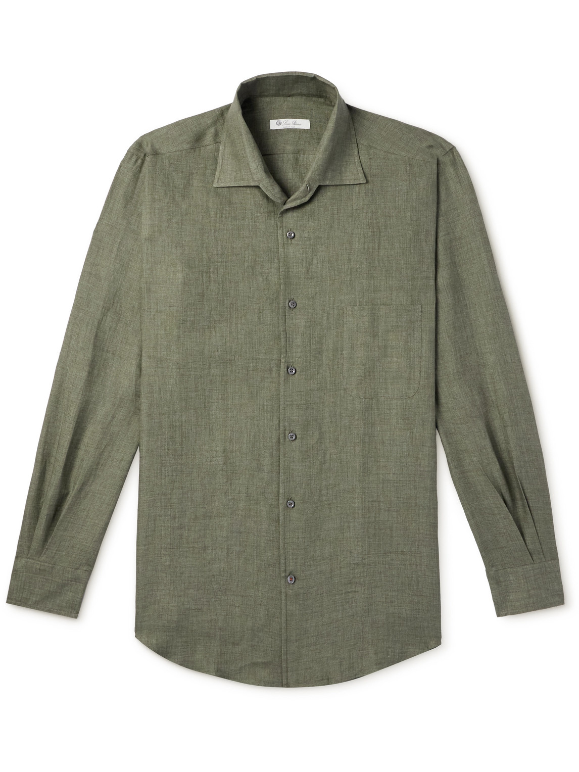 Loro Piana André Arizona Linen Shirt In Green