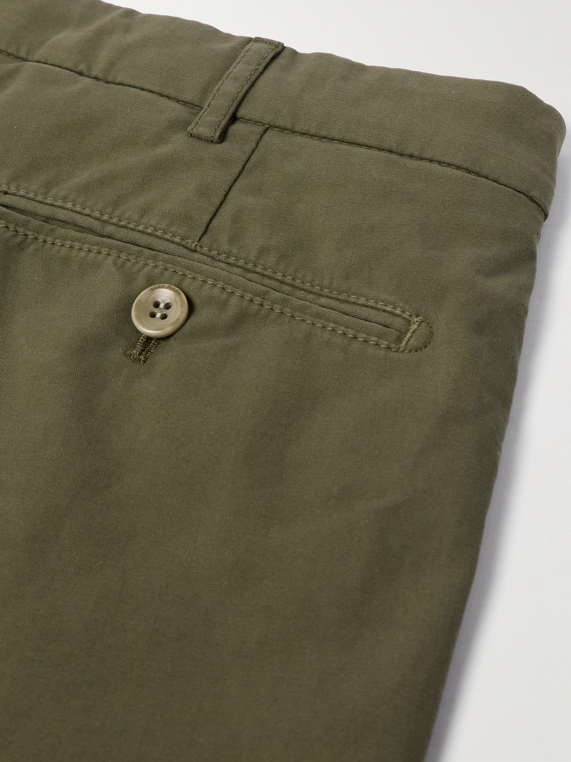 Shop Loro Piana Slim-fit Cotton-blend Bermuda Shorts In Green