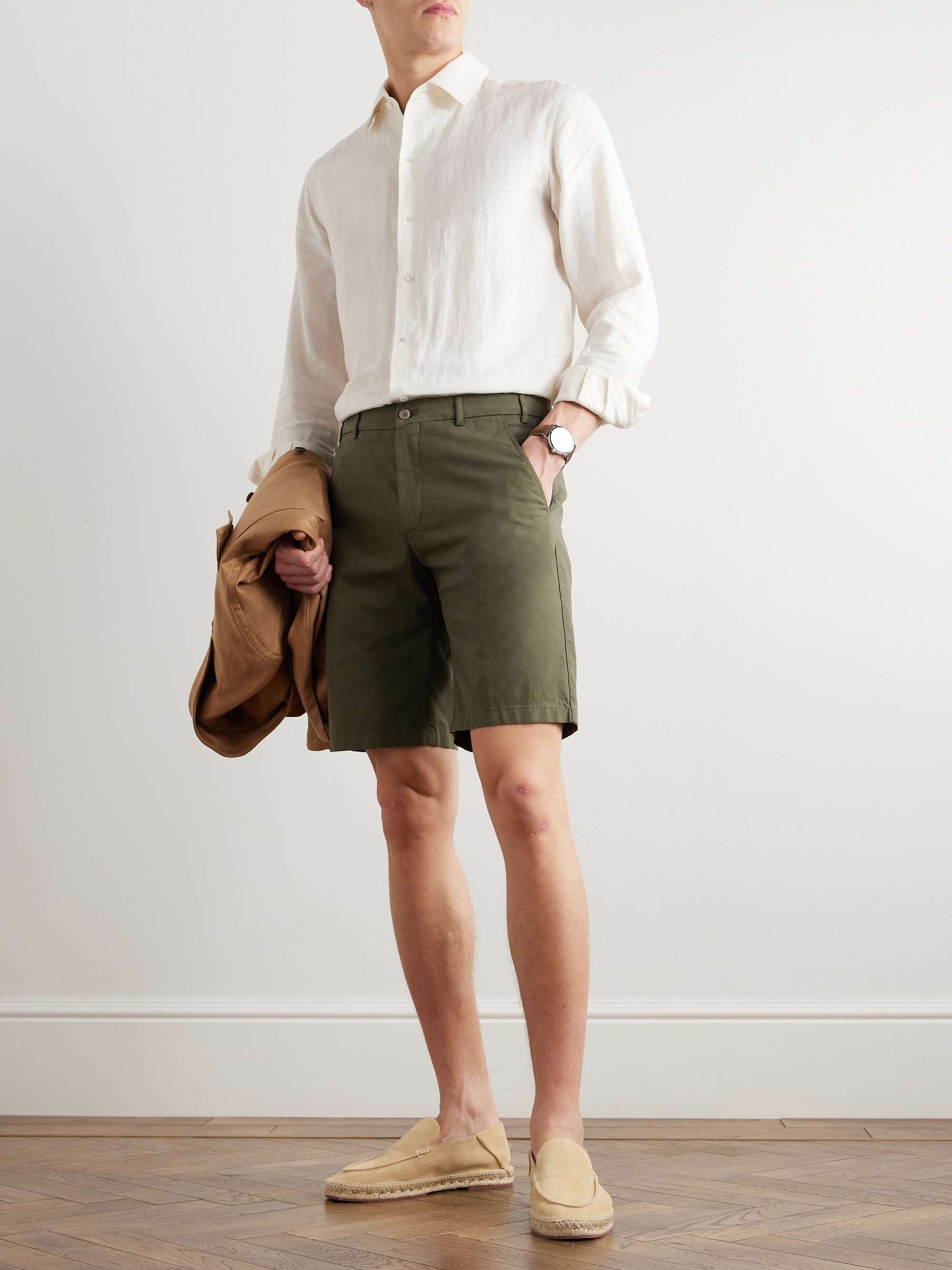 LORO PIANA Slim-Fit Stretch-Cotton Shorts