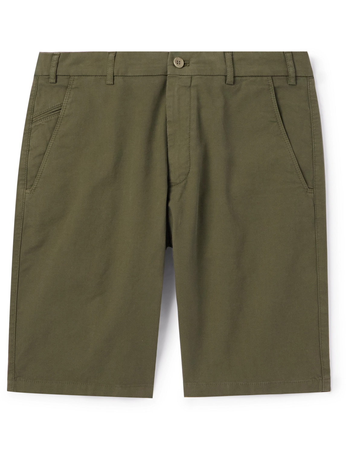 Loro Piana Slim-fit Cotton-blend Bermuda Shorts In Green