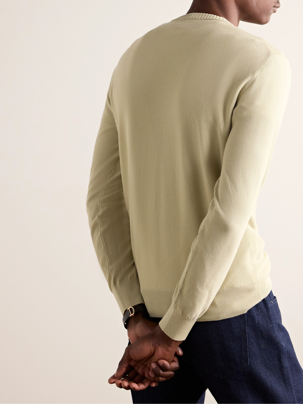 Loro Piana Cotton And Silk-blend Piqué Sweater In Neutrals