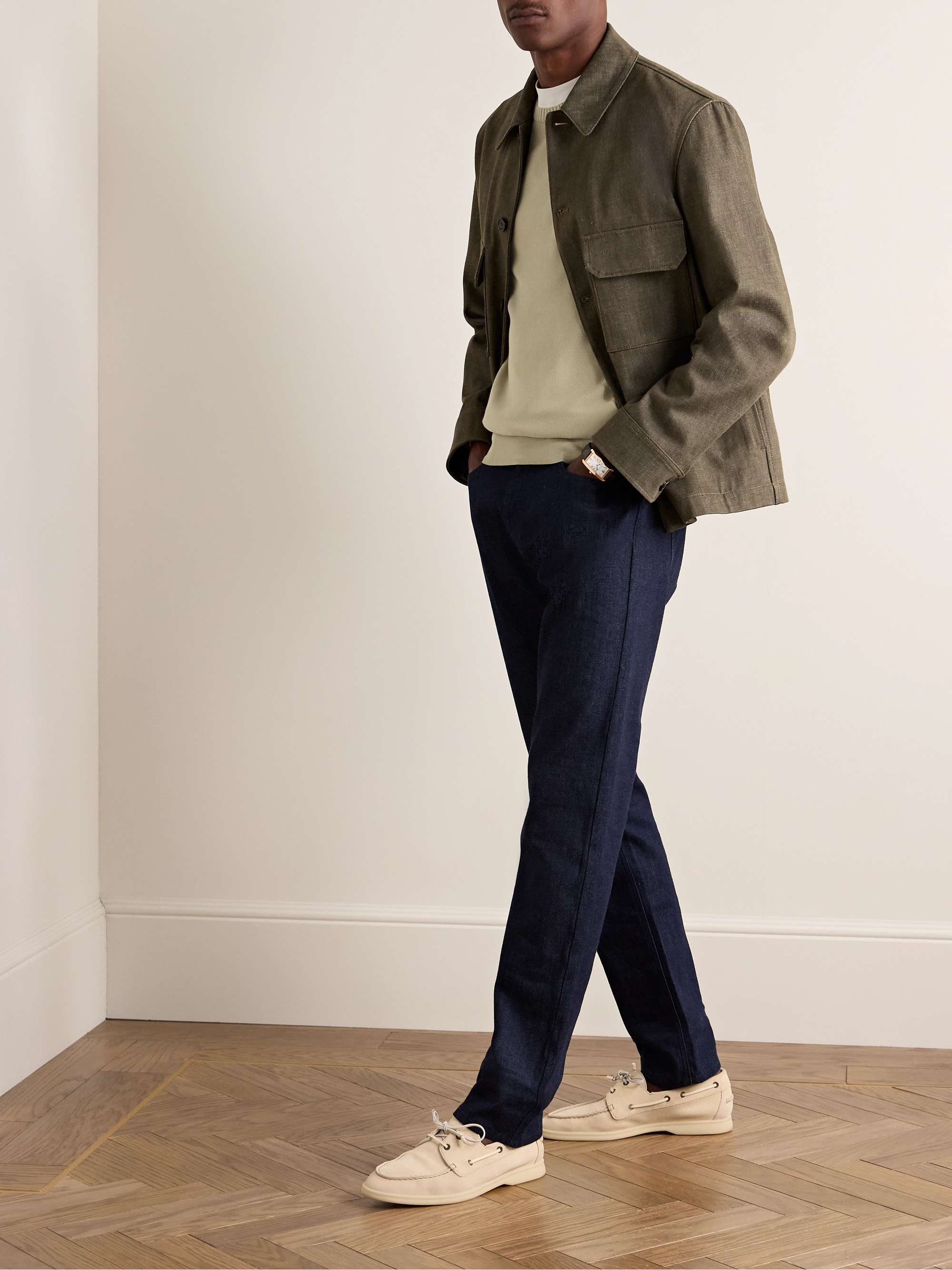 LORO PIANA Cotton and Silk-Blend Piqué Sweater